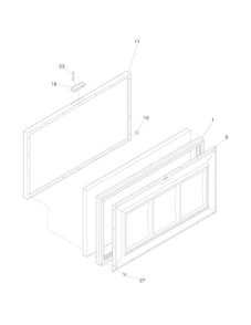 Door Diagram and Parts List for CFC07MW0  Crosley Freezer