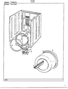 Tumbler Diagram and Parts List for 7443A  Norge Dryer