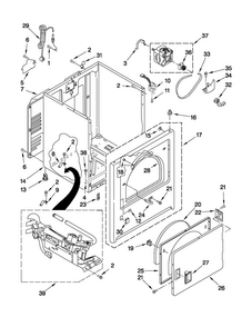 Cabinet Parts Diagram and Parts List for CGD126SXQ0  Crosley Dryer