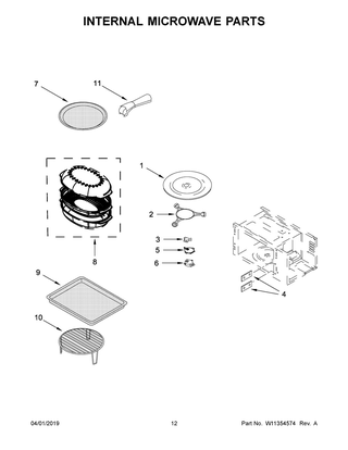 Internal Microwave Parts Diagram and Parts List for MMW9730FZ04  Maytag Microwave Oven Combo