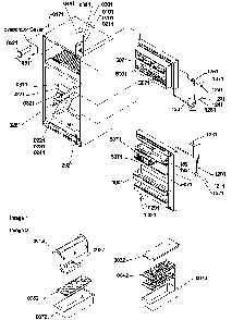 Door, Hinges And Accessories Diagram and Parts List for TN22AL-P1300703WL  Amana Refrigerator