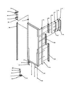 Ref Door Hinge And Trim Parts Diagram and Parts List for SZD27NE-P1162410WE  Amana Refrigerator