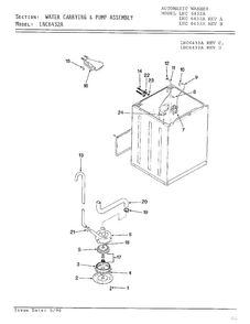 Water Carrying Parts Diagram and Parts List for 6432A REV A Norge Washer