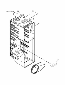 Refrigerator Liner Parts Diagram and Parts List for MSF25D4MDH01  Maytag Refrigerator