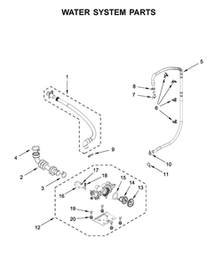 Water System Parts Diagram and Parts List for 8TMHW6630HW1  Maytag Washer