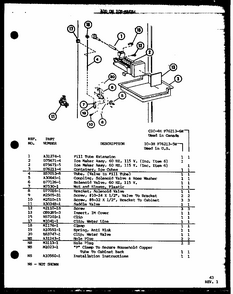 Add On Ice-maker (ic-3h/p76213-5w) (cic-4h/p76213-6w) Diagram and Parts List for TL8J-P7739024W  Amana Refrigerator