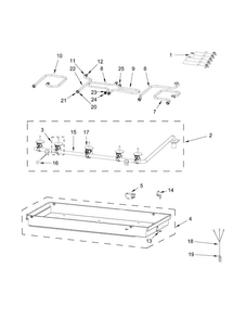 Burner Box, Gas Valves And Switch Parts Diagram and Parts List for JGC1530BS0  Jenn-Air Cooktop