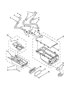 Dispenser Parts Diagram and Parts List for MLE20PDCGW0  Maytag Washer Dryer Combo