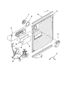 Inner Door Parts Diagram and Parts List for MDB8859AWW3  Maytag Dishwasher