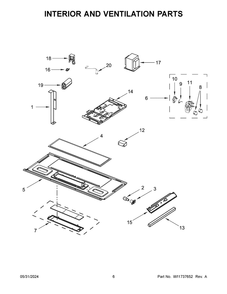 Interior And Ventilation Parts Diagram and Parts List for AMV2307PFB08  Amana Microwave