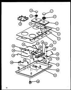 Section 4 Diagram and Parts List for RTG350UD-P1131491ND  Caloric Cooktop