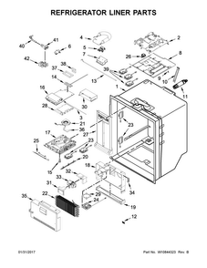 Refrigerator Liner Parts Diagram and Parts List for MFT2776DEM01  Maytag Refrigerator