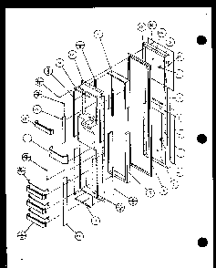 Freezer Door Diagram and Parts List for SZDE20KB-P1117602W  Amana Refrigerator