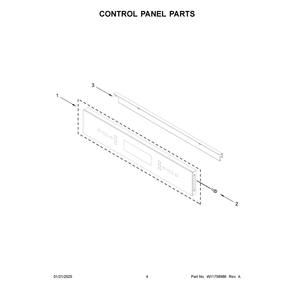 Control Panel Parts Diagram and Parts List for JOEMC130RM00  Jenn-Air Microwave