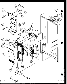 Evaporator And Air Handling Diagram and Parts List for SBD20K-P1117701W  Amana Refrigerator