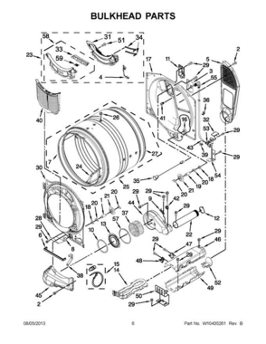 04 - Bulkhead Parts Diagram and Parts List for YMED9000YG1  Maytag Dryer