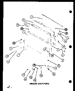 Freezer Door Parts Diagram and Parts List for TM16G1-P76512-28W  Amana Refrigerator
