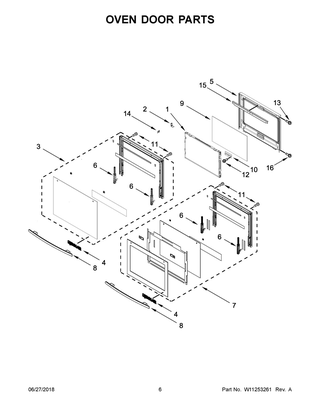 Oven Door Parts Diagram and Parts List for JMW3430DB03  Maytag Microwave Oven Combo