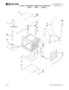 Upper Oven Parts Diagram and Parts List for JJW8630DDW30  Jenn-Air Wall Oven