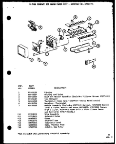 8 Cube Compact Ice Maker 3 Diagram and Parts List for IC3K-P7621310W-BM  Amana Refrigerator