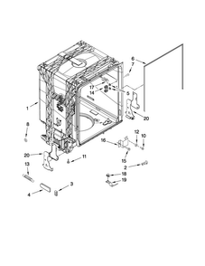 Tub And Frame Parts Diagram and Parts List for ADB1400AWB0  Amana Dishwasher