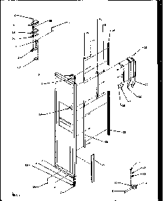 Freezer Door Hinge And Trim Parts Diagram and Parts List for SQD25NBE-P1162402WE  Amana Refrigerator