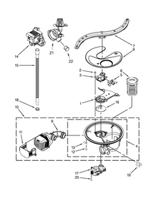 Pump, Washarm And Motor Parts Diagram and Parts List for JDB8200AWP0  Jenn-Air Dishwasher