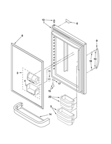 Refrigerator Door Parts Diagram and Parts List for ABL1927VES2  Amana Refrigerator