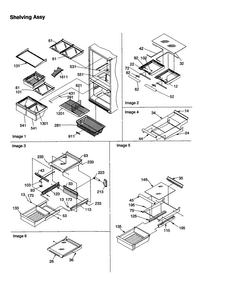 Shelving Assembly Diagram and Parts List for BC21V1C-P1325022WC  Amana Refrigerator