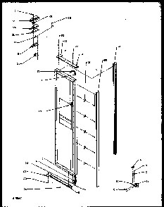 Freezer Door Hinge And Trim Parts Diagram and Parts List for 2599CIWEL-P1170601WL  Amana Refrigerator