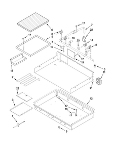 Burner Box, Gas Valves, And Switches Diagram and Parts List for JGCP536WP00  Jenn-Air Cooktop