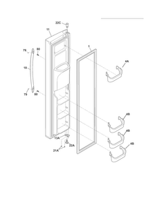 Freezer Door Diagram and Parts List for CRSH266MB2  Crosley Refrigerator