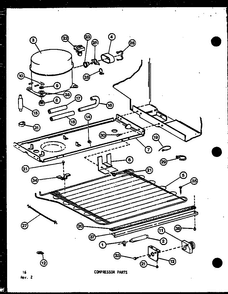 Compressor Parts Diagram and Parts List for TM-516E-P74645-15W  Amana Refrigerator
