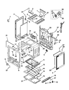 Chassis Parts Diagram and Parts List for MGR7775WB3  Maytag Range