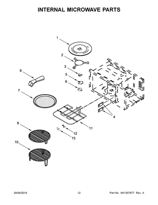 Internal Microwave Parts Diagram and Parts List for JMW2430DS04  Maytag Microwave Oven Combo