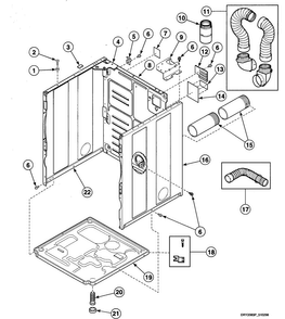 Cabinet Diagram and Parts List for SDG409QF  Speed Queen Dryer