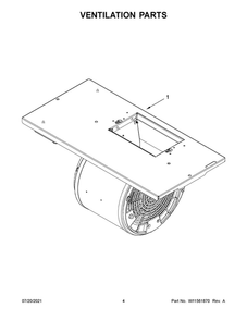Ventilation Parts Diagram and Parts List for JXW9036HP3  Maytag Range Hood