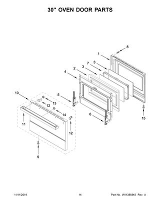 30" Oven Door Parts Diagram and Parts List for JDSP548HM00  Maytag Range