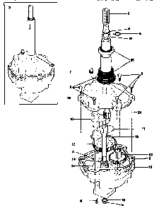Gearcase/Transmission Diagram and Parts List for 41799680200  Kenmore Washer Dryer Combo