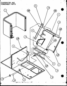 Evaporator And Condenser Parts Diagram and Parts List for D9836801  Amana Air Conditioner