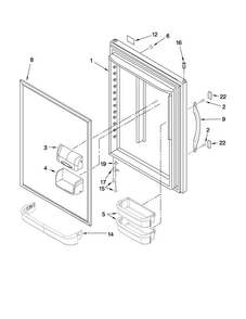 Refrigerator Door Parts Diagram and Parts List for ABB2221WEW1  Amana Refrigerator