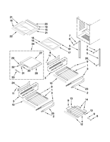 Shelf Parts Diagram and Parts List for JUB248RBCX03  Jenn-Air Wine and Beverage Cooler