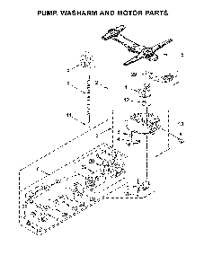 Pump, Washarm And Motor Parts Diagram and Parts List for 66514813N612  Kenmore Dishwasher