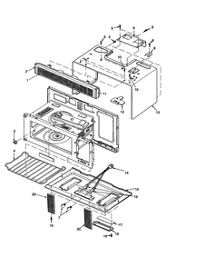 Outer Case/rack/lights/filters Diagram and Parts List for MVH250W-P1323204W  Amana Microwave