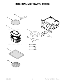 Internal Microwave Parts Diagram and Parts List for MOEC6030LZ01  Maytag Microwave Oven Combo