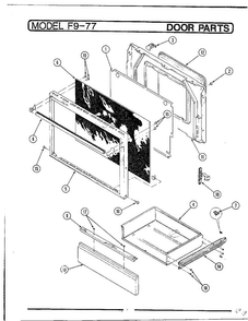 Door Parts Diagram and Parts List for EOF9-77*579AW  Hardwick Range