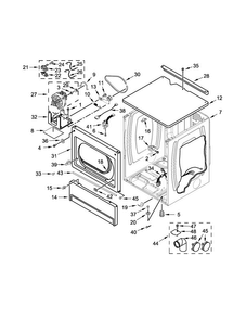 Upper Cabinet And Front Panel Parts Diagram and Parts List for MLE26PRKYW0  Maytag Dryer