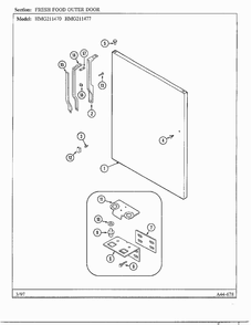 Fresh Food Outer Door Diagram and Parts List for HMG211470  Admiral Refrigerator