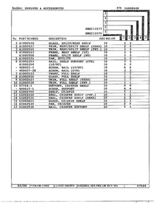 Shelves And Accessories Page 2 Diagram and Parts List for HMG211570  Admiral Refrigerator