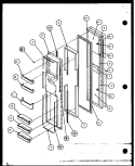 FZ DOOR Diagram and Parts List for SXD25J P1104001W Amana Refrigerator
